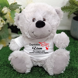 Personalised 23cm Silver Graduation Teddy Bear
