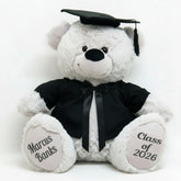 30cm Silver Bear Graduation Gift with Message on Feet