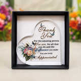 Personalised Teacher Appreciation Thank You Heart Acrylic Keepsake Gift Box