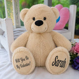Beige Bear 40cm Valentines Day Gift with Message on Feet
