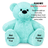 Add Personalised Vinyl Text to Teddy Bear Feet (Add-On Only)