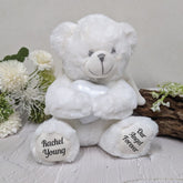 23cm Personalised Angel Memorial Bear with White Urn