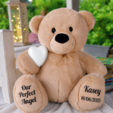 Personalised Memorial Zipper Bear with White Urn