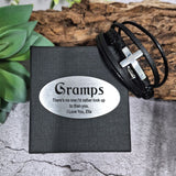 Grandad's Silver Cross Stacked Bracelet Gift Box
