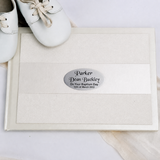 Personalised Cream Glitter Baptism Guest Book with Custom Plaque