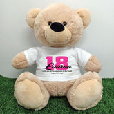 Personalised 40cm Beige Plush Bear 18th Birthday Message Shirt
