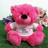 Personalised 23cm Bright Pink Graduation Teddy Bear