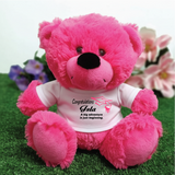 Personalised 23cm Bright Pink Graduation Teddy Bear