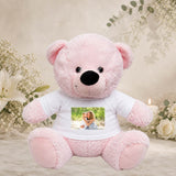 30cm Light Pink Memorial Bear with Personalised Photo Shirt