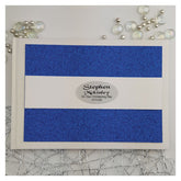 Custom Christening Memory and Message Book A5 – White Book with Blue Glitter