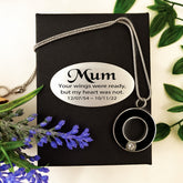 Circle Diamante Memorial Ashes Necklace with Personalised Plaque