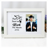 Graduation Photo Frame Typography Print 4x6 White
