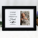 Personalised Double Baby Memorial Typography Photo Frame - Black