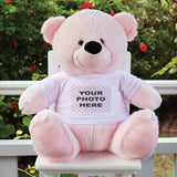 40cm Light Pink Memorial Bear with Personalised Photo Shirt