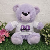 Personalised 30cm Lavender Bear 80th Birthday Shirt