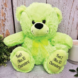 Lime Bear 30cm Personalised 16th Birthday Message on Feet