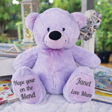 Lavender Bear 40cm Get Well Soon Personalised on Feet