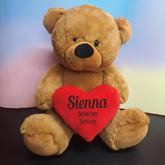 Brown Bear 40cm Get Well Soon Personalised Heart