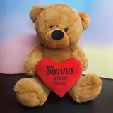 Brown Bear 40cm Get Well Soon Personalised Heart