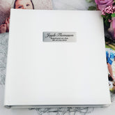 Baptism Photo Album 200 Photo - White Personalised Plaque