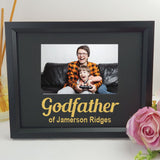 Personalised godfather 6x4 landscape black photo frame with glitter vinyl message – image 2