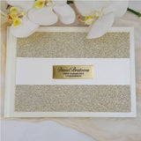 Personalised Guest Book White Gold Glitter A5 Graduation
