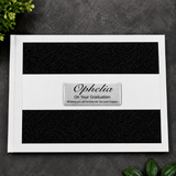 Personalised Graduation White Black Glitter Guest Book with Custom Plaque