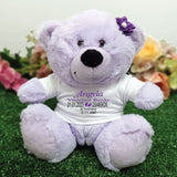 New Baby Birth Details – 23cm Lavender Personalised Teddy Bear
