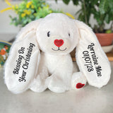 Christening White Bunny Love Plush 22cm with Personalised Ears