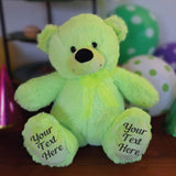 Lime Bear 30cm Custom Message Personalised on Feet