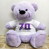 Lavender Bear 40cm – 70th Birthday Message on Shirt