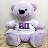 40cm Lavender Bear 80th Birthday Personalised Shirt
