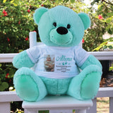 Personalised Memorial 40cm Mint Teddy Bear with Photo Shirt