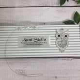 Personalised Suncatcher - Owl with Diamonte for Aunty