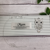 Mum Personalised Suncatcher - Owl with Diamonte