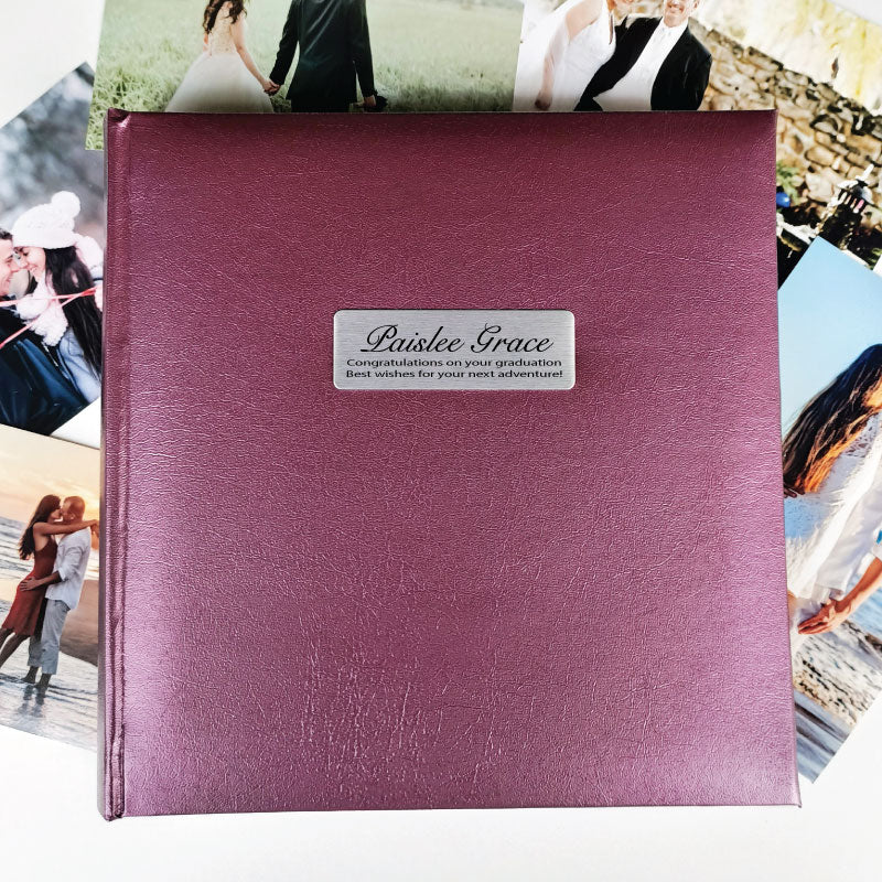 Rose Graduation Album 200 Photo with Plaque Inscription