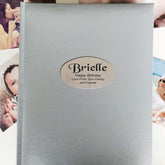 Silver Birthday Glamour Album 300 Photos with Personalised Plaque