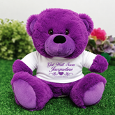 Get Well Soon Purple Bear 23cm with Personalised Shirt