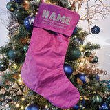 Christmas Stocking – Personalised Purple Velvet My First Christmas Design