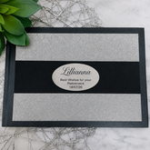 Retirement Personalised Black & Silver Glitter Guest Book with Custom Plaque