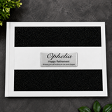Personalised Retirement White Black Glitter Guest Book with Custom Plaque