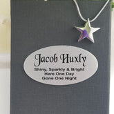 Star Memorial Ashes Necklace with Personalised Plaque