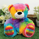 30cm Rainbow Bear Flower Girl Gift with Message on Feet