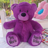 Personalised 30cm Purple Bear 16th Birthday Message on Feet