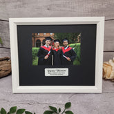 Graduation Personalised White Photo Frame with Black Mat Board