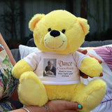 Personalised Memorial 30cm Yellow Teddy Bear with Photo Shirt