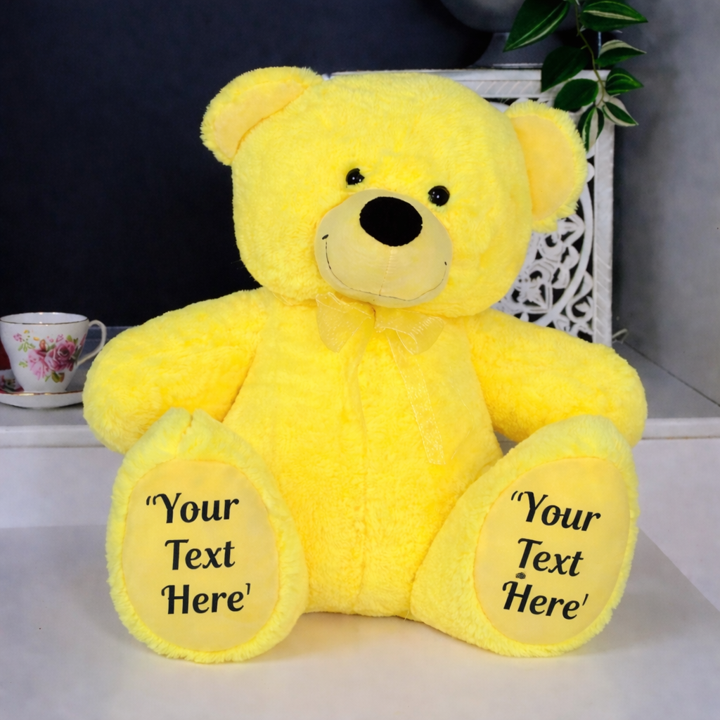 Yellow Bear 30cm Custom Message Personalised on Feet