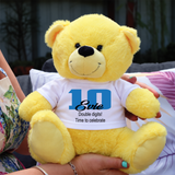 Yellow Bear 23cm Personalised 10th Birthday Gift