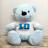 Personalised 40cm Light Blue Bear for 10th Birthday