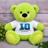 Personalised Lime Bear 23cm 10th Birthday Gift
